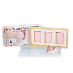 Prece ar bojājumu. Trīskāršs fotorāmis ar bērna nospiedumu Baby Memory Print, gaiši brūns cena un informācija | Preces ar bojājumiem | 220.lv