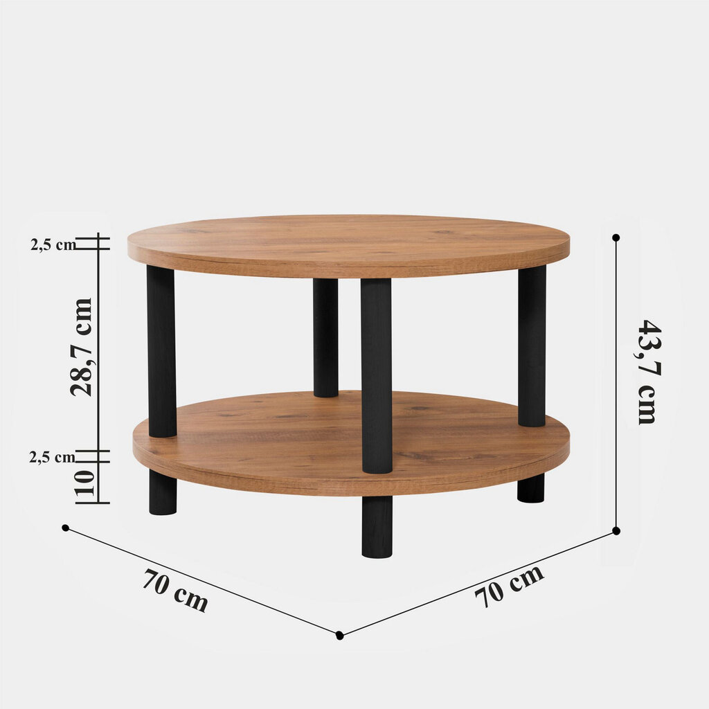 Žurnālgaldiņš Asir, 70x43,7cm, brūns un melns cena un informācija | Žurnālgaldiņi | 220.lv