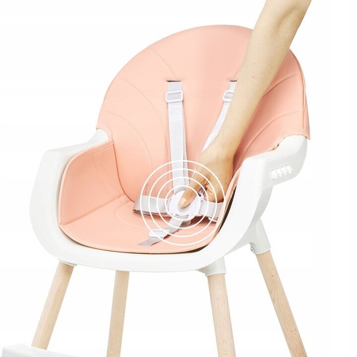 Mūsdienīgs augstais krēsls Amelia 3in1 Moby-System, rozā cena un informācija | Barošanas krēsli | 220.lv