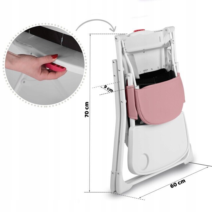 Bērnu barošanas krēsls RicoKids, 95 x 60 x 70 cm, rozā cena un informācija | Barošanas krēsli | 220.lv