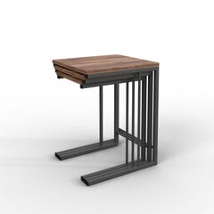Dīvāna galds Asir, 44x55x40cm, 42x52x35cm, 40x49x29,5cm, brūns un melns цена и информация | Журнальные столики | 220.lv