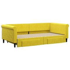 Izvelkams dīvāns vidaXL, dzeltens, 100x200 cm цена и информация | Кровати | 220.lv