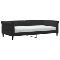 Izvelkams dīvāns ar matraci vidaXL, melns, 100x200 cm cena un informācija | Gultas | 220.lv
