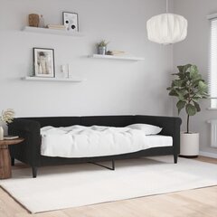 Izvelkams dīvāns ar matraci vidaXL, melns, 100x200 cm цена и информация | Кровати | 220.lv