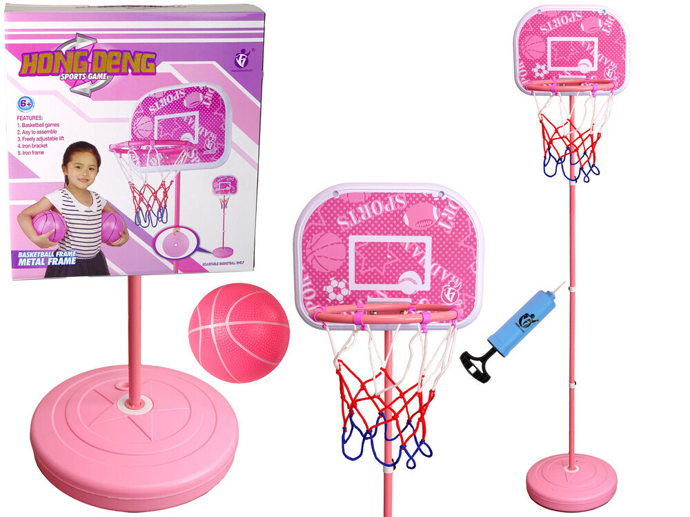 Bērnu basketbola komplekts, 170 cm, rozā krāsā цена и информация | Spēles brīvā dabā | 220.lv
