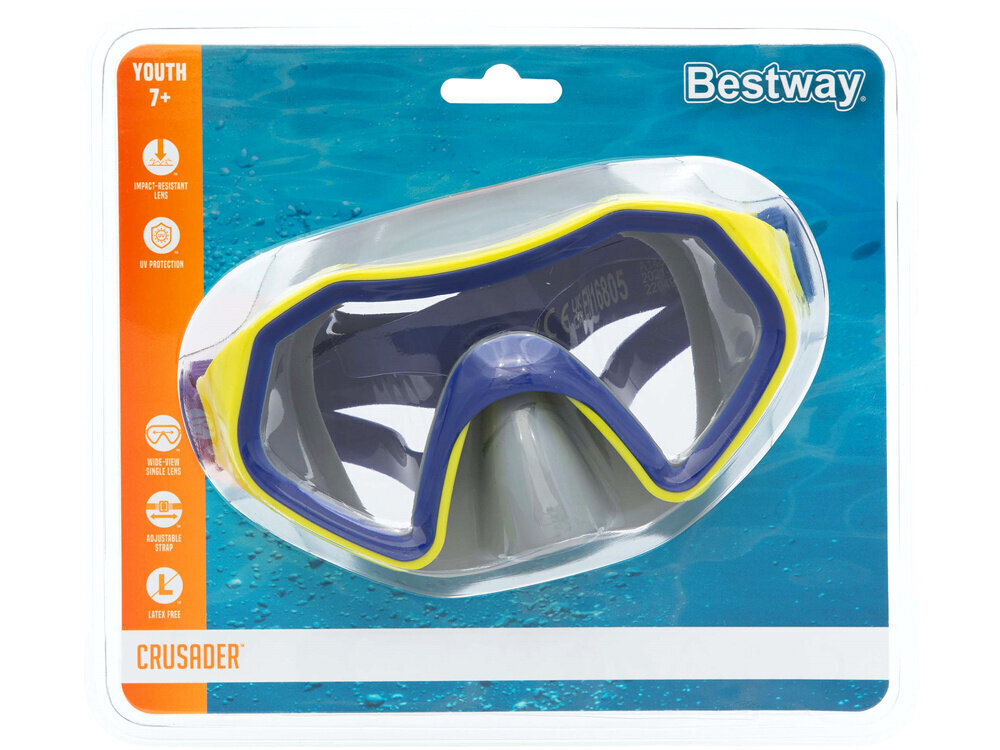 Peldēšanas maska ​​Bestway Crusader, zila cena un informācija | Peldēšanas brilles | 220.lv