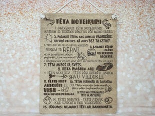 Деревянная декоративная доска с гравировкой в подарок папе «TĒTA NOTEIKUMI» цена и информация | Другие оригинальные подарки | 220.lv