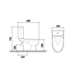 WC pods Gotland Irida ar horizonālo izvādu un PP Soft Close vāku цена и информация | Унитазы | 220.lv