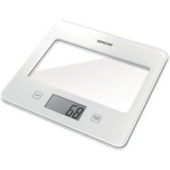 Весы для кухни со стеклянной поверхностью Sencor, SKS5020WH цена и информация | Кухонные весы | 220.lv