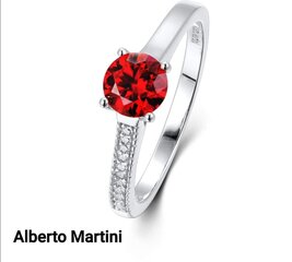 Серебряное кольцо Alberto Martini с гранатом муассанитом, 18.67 mm R02081_2 цена и информация | Кольца | 220.lv