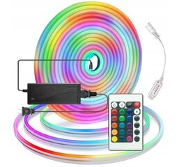 Светодиодная лента Neon Flex Rgb с пультом, 5 м цена и информация | Светодиодные ленты | 220.lv