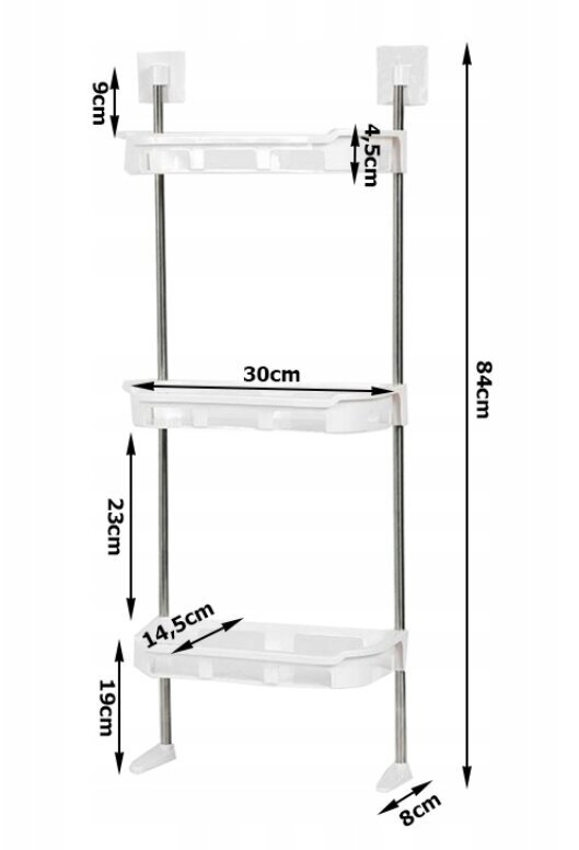 Vannas istabas plaukts tualetes skapītim, 3 līmeņu tualetes plaukts cena un informācija | Vannas istabas aksesuāri | 220.lv