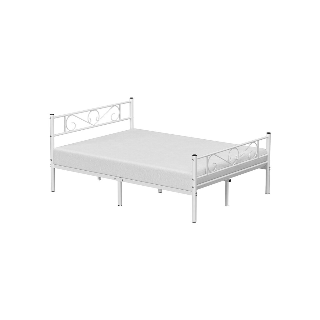 Metāla divguļamā gulta balta cena un informācija | Gultas | 220.lv