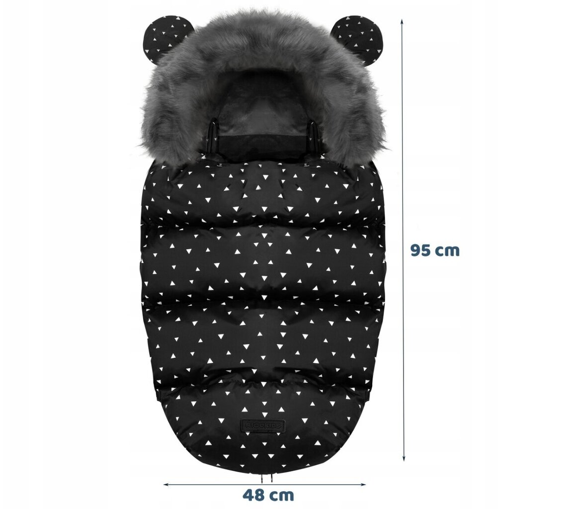 Ziemas guļammaiss-aploksne mazulim RicoKids, melns/balts, 95x48 cm cena un informācija | Spilveni, guļammaisi, konverti jaundzimušajiem | 220.lv