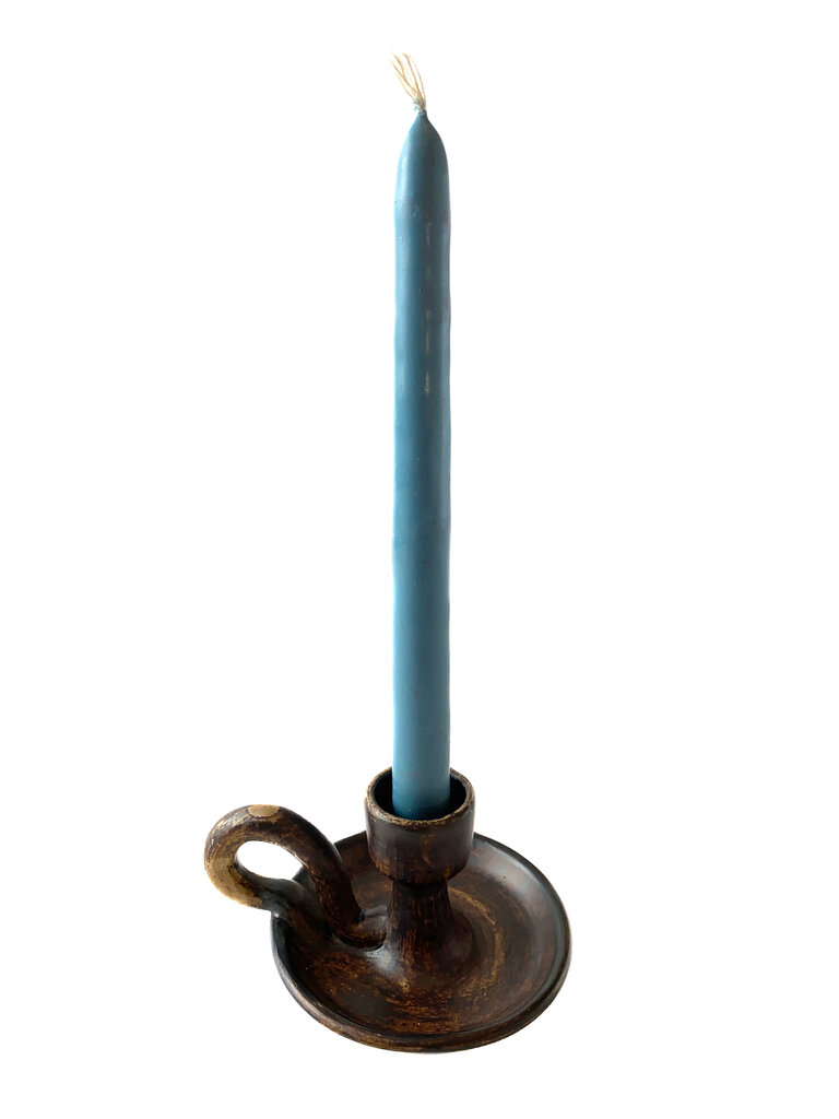 Svečturis galda svecei, Māls, 8 cm, roku darbs cena un informācija | Sveces un svečturi | 220.lv
