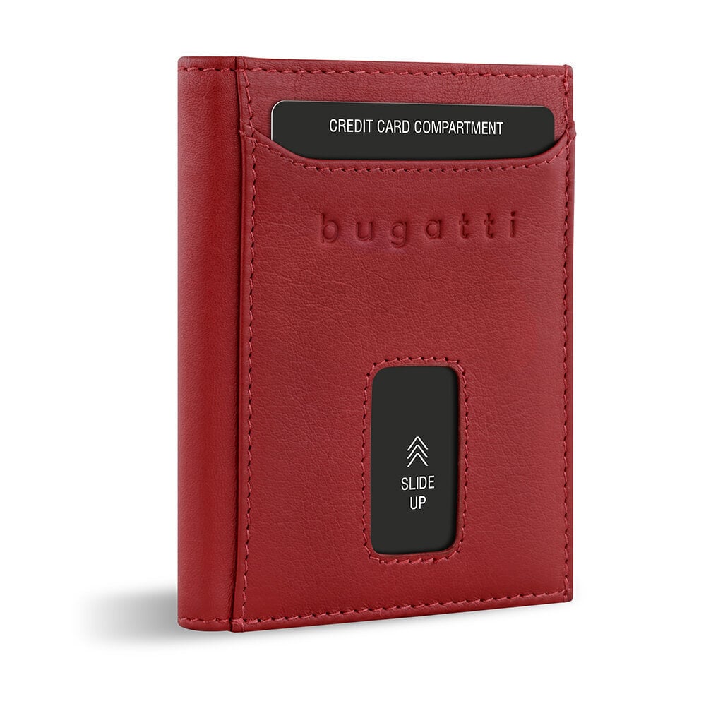 Кожаный мини-кошелек Bugatti Secure Slim с RFID-защитой, красный цена |  220.lv