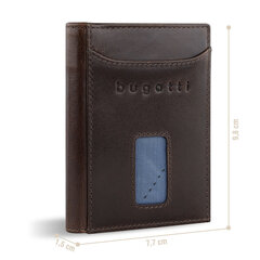 Кожаный мини-кошелек Bugatti Secure Slim с RFID-защитой, коричневый цена и информация | Мужские кошельки | 220.lv