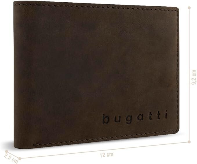 Maks ar RFID aizsardzību Bugatti Luca, brūns cena un informācija | Vīriešu maki, karšu maki | 220.lv