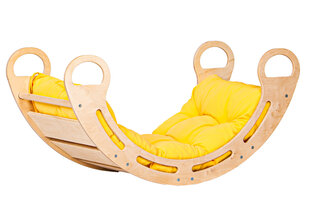 Spilvens Montessori šūpuļkrēslam, Dzeltens 100 cm cena un informācija | Krēslu paliktņi | 220.lv