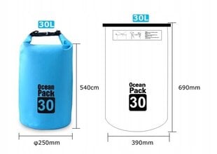 Ūdensnecaurlaidīga soma kajakam, mugursoma, zila, 30L cena un informācija | Citi peldēšanas piederumi | 220.lv