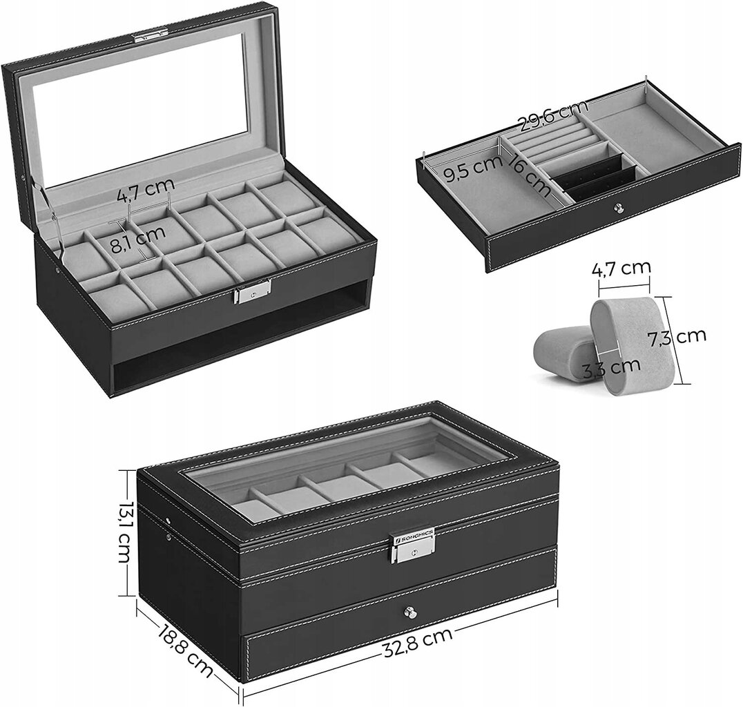 Pulksteņu kaste, 12 gabali, G21 cena un informācija | Interjera priekšmeti | 220.lv