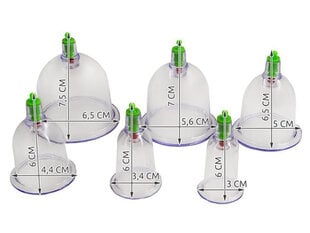 Китайские вакуумные массажные банки + помпа цена и информация | Аксессуары для массажа | 220.lv