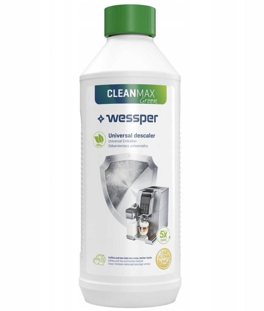 Жидкость для удаления накипи Wessper CLEANMAX Универсальное средство от  накипи для кофемашин, 500 мл цена | 220.lv