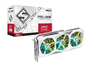 ASRock AMD Radeon RX 7700 XT Steel Legend OC (RX7700XT SL 12GO) cena un informācija | Videokartes (GPU) | 220.lv
