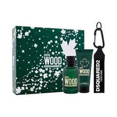 Komplekts vīriešiem Dsquared2 Green Wood: EDT 100 ml + dušas želeja, 100 ml + atslēgu piekariņš cena un informācija | Vīriešu smaržas | 220.lv