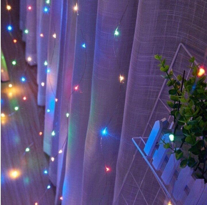 LED aizkaru virtene, 300 LED, 3x3 m цена и информация | Ziemassvētku lampiņas, LED virtenes | 220.lv