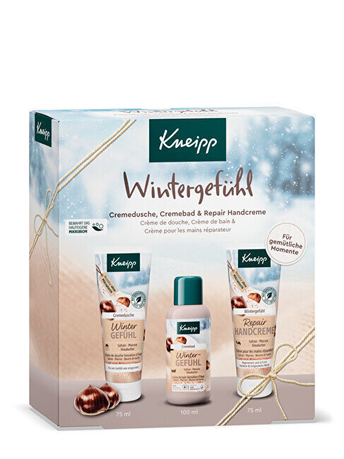 Komplekts Kneipp Winter care: dušas želeja 75 ml + vannas putas 100 ml, roku krēms 75 ml. cena un informācija | Dušas želejas, eļļas | 220.lv