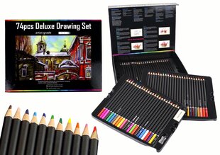 Набор цветных карандашей, 74 шт. цена и информация | Принадлежности для рисования, лепки | 220.lv