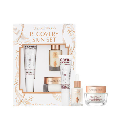 Komplekts Charlotte Tilbury Recovery Skin Set: Kryo Recovery acu serums, 15 ml + Charlotte's Magic Serum Crystal Elixir, 8 ml + Charlotte's Magic Cream mitrinošs krēms, 15 ml. cena un informācija | Sejas krēmi | 220.lv