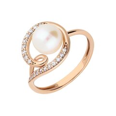 Золотое кольцо с подвеской и жемчугом Gold Pearls для женщин W63062956 1000000053682 цена и информация | Кольца | 220.lv