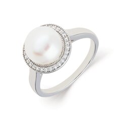 Серебряное кольцо с подвеской и жемчугом Silver Pearls для женщин W60898267 1000000035631 цена и информация | Кольца | 220.lv