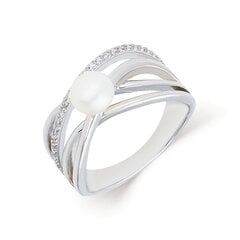 Серебряное кольцо с подвеской и жемчугом Silver Pearls для женщин W60930257 1000000036156 цена и информация | Кольца | 220.lv