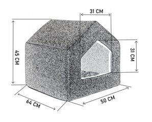 Суперкиссен24 лежанка/домик для собаки, серый цена и информация | Лежаки, домики | 220.lv