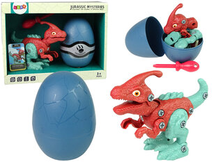 Динозавр - фигурка паразавра с яйцом, DIY, красный/синий цена и информация | Игрушки для мальчиков | 220.lv