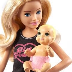 Barbie lelle Aukle + Bērnu auklīte + Aksesuāri GRP13 cena un informācija | Rotaļlietas meitenēm | 220.lv