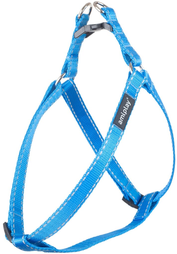 Regulējamas krūšu siksnas Ami Play Harness Reflective, zilas, XL 50-95x2,5 cm цена и информация | Apkakles, siksnas suņiem | 220.lv