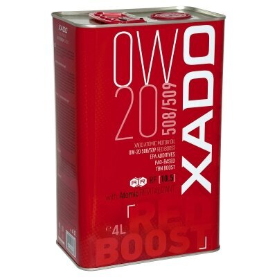 Xado Atomic Oil motoreļļa 0W-20 508/509 Red Boost, 4L cena un informācija | Motoreļļas | 220.lv