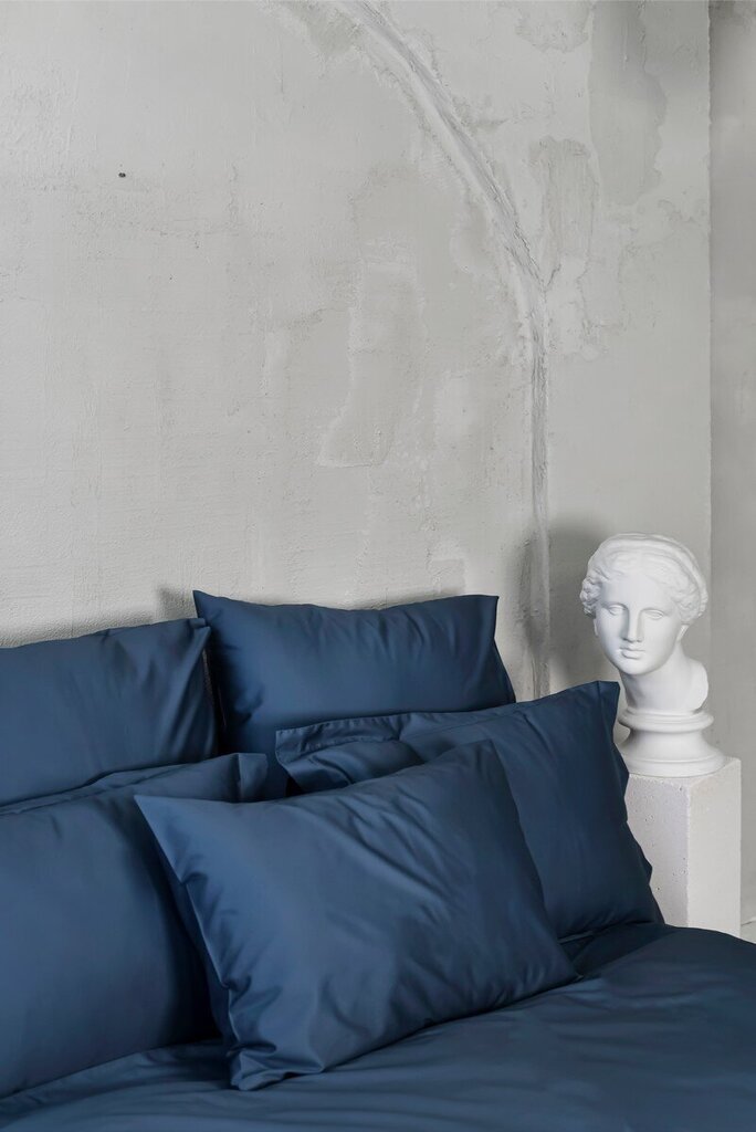 Satīna gultas veļas komplekts no 5 daļām Water Blue, 140x200 cena un informācija | Gultas veļas komplekti | 220.lv