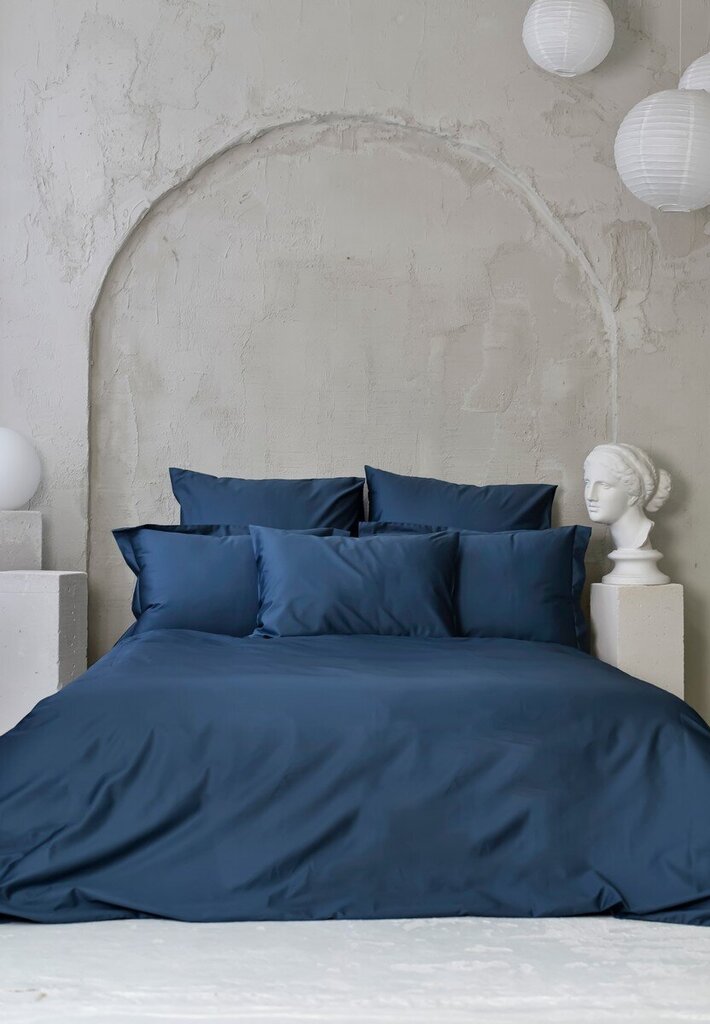 Satīna gultas veļas komplekts no 5 daļām Water Blue, 140x220 cena un informācija | Gultas veļas komplekti | 220.lv