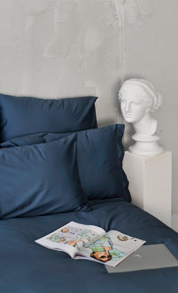 Satīna gultas veļas komplekts no 5 daļām Water Blue, 220x240 cena un informācija | Gultas veļas komplekti | 220.lv