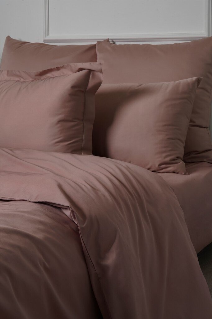 Satīna gultas veļas komplekts no 5 daļām Dusty Pink, 150x220 cena un informācija | Gultas veļas komplekti | 220.lv