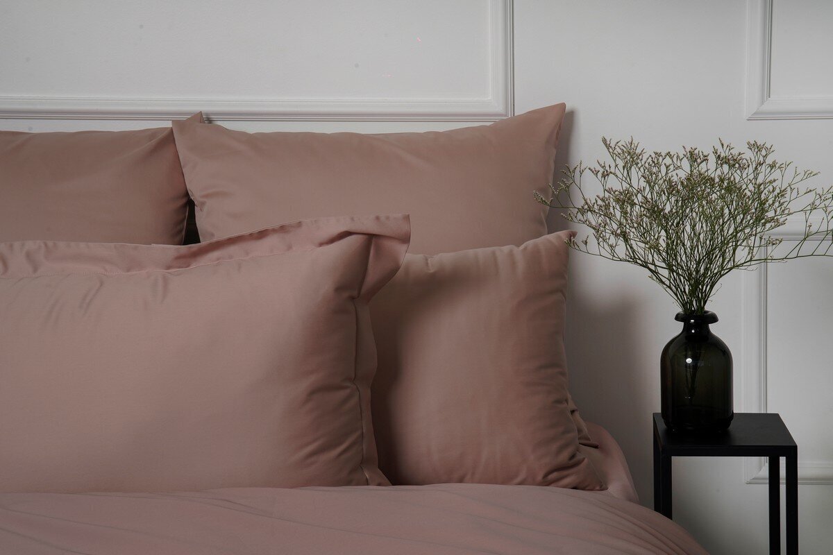 Satīna gultas veļas komplekts no 5 daļām Dusty Pink, 200x200 cena un informācija | Gultas veļas komplekti | 220.lv