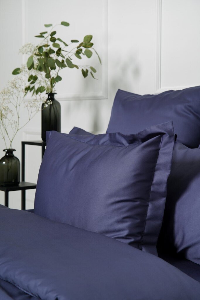 Satīna gultas veļas komplekts no 5 daļām Blue, 140x200 cena un informācija | Gultas veļas komplekti | 220.lv