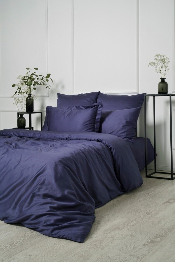 Satīna gultas veļas komplekts no 5 daļām Blue, 160x220 cena un informācija | Gultas veļas komplekti | 220.lv