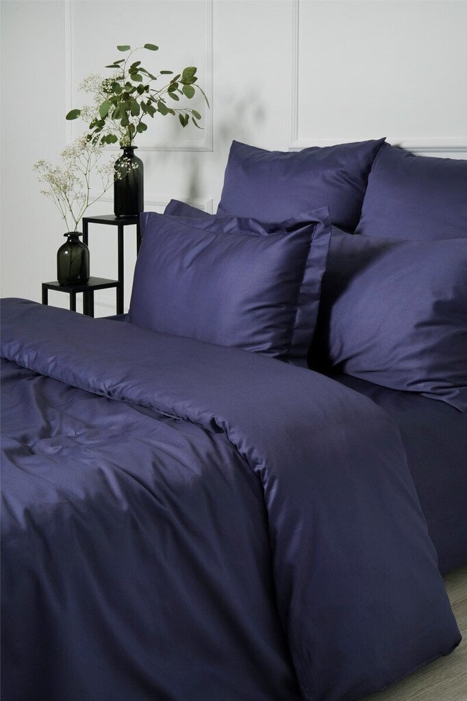 Satīna gultas veļas komplekts no 5 daļām Blue, 200x200 cena un informācija | Gultas veļas komplekti | 220.lv