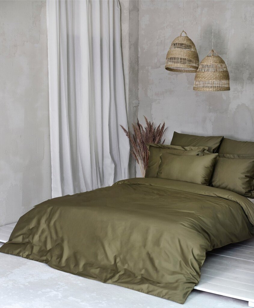 Satīna gultas veļas komplekts no 5 daļām Moss, 150x220 cena un informācija | Gultas veļas komplekti | 220.lv